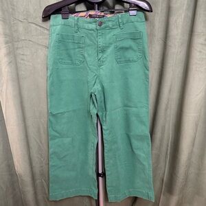 One 5 One Green Wide-Leg Crop Pants - Size 12/31